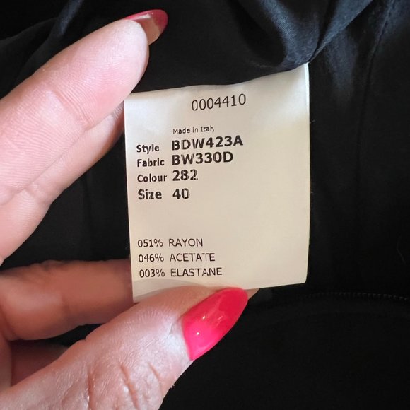 $2300 ANTONIO BERARDI ASYMMETRICAL LEATHER TRIM SHEATH DRESS SZ 40 IT / 6 US - Picture 7 of 8